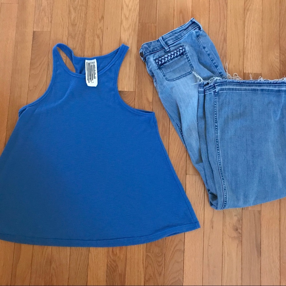 Free People Long Beach Ribbed Tank Top